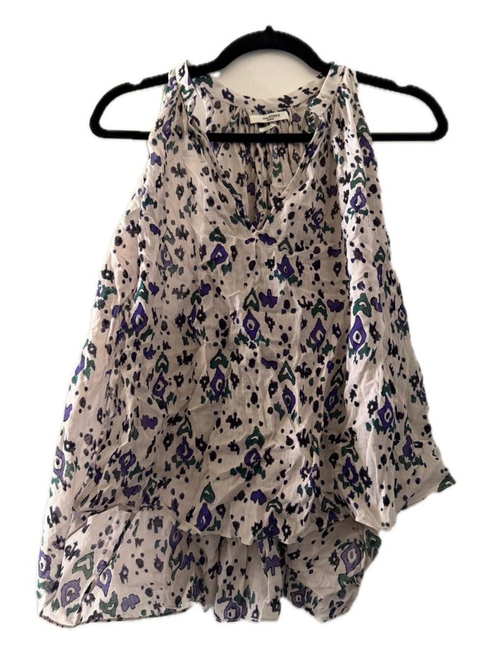 Isabel Marant Etoile Ryson Top Ecru Purple Size 38
